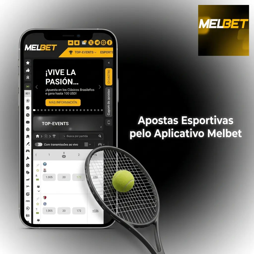 Aplicativo Melbet aberto com mercados esportivos de futebol, basquete e e-sports para apostas ao vivo