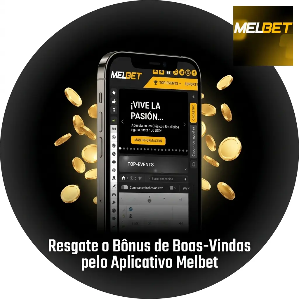 Resgate o bônus de boas-vindas pelo aplicativo Melbet no Android ou iOS em poucos passos simples.